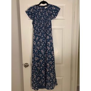Ali & Jay Blue Floral Midi Dress Open Back